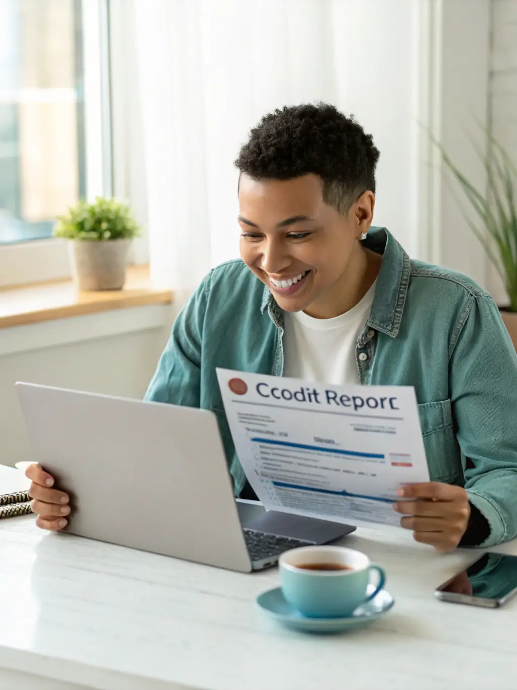An image of a well-structured credit report with positive indicators, representing improved creditworthiness.